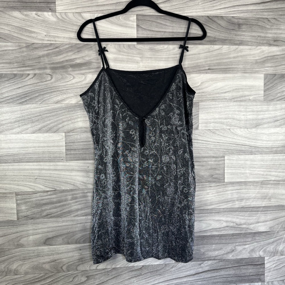 Private Luxuries VTG Nightgown Womens L Black Cami Top Silky Feminine Sheer Sexy - Picture 11 of 13
